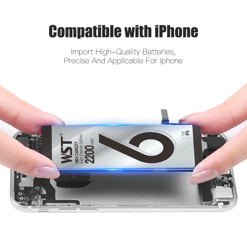 WST аккумулятор для iPhone 6 6G 2200 мАч сменный с более высокой емкостью чем