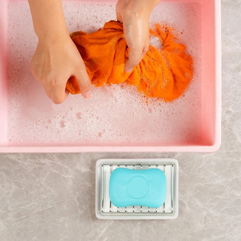 Керамическая мыльница двойной слой из нержавеющей стали держатель для душа мыло