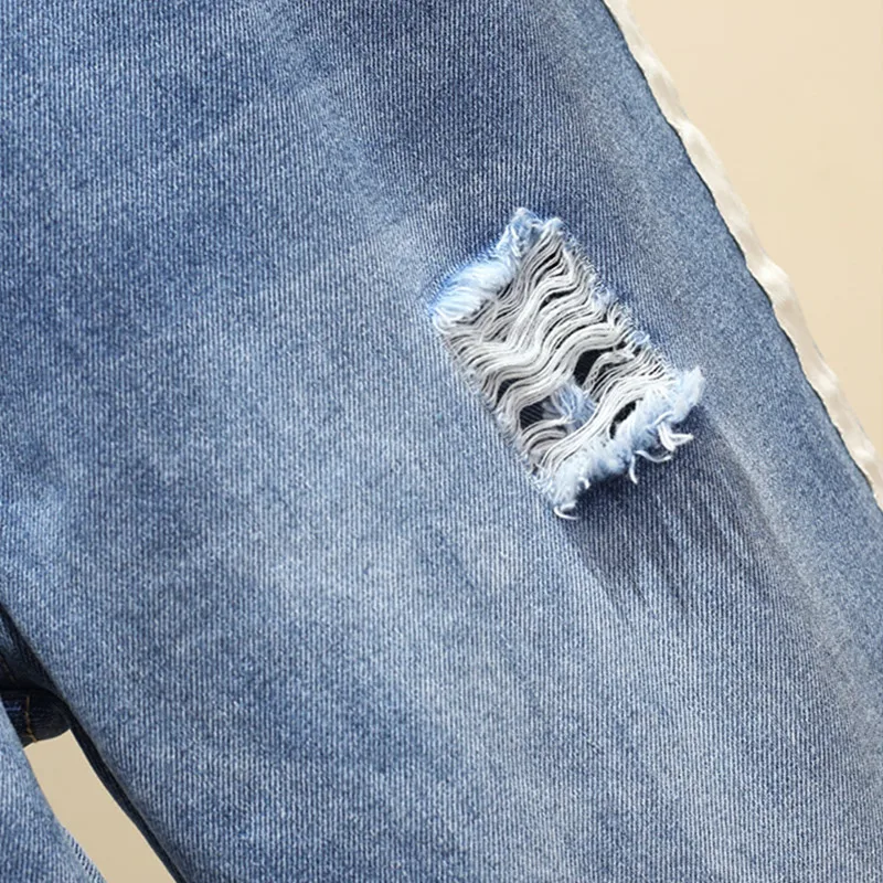 Женские джинсы большого размера синие свободные винтажные модные женские с