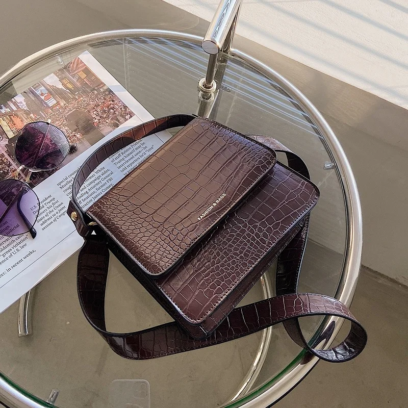 

Crocodile Pattern Small Tote Bag 2020 Fashion New Quality PU Leather Women's Designer Handbag Vintage Shoulder Messenger Bag
