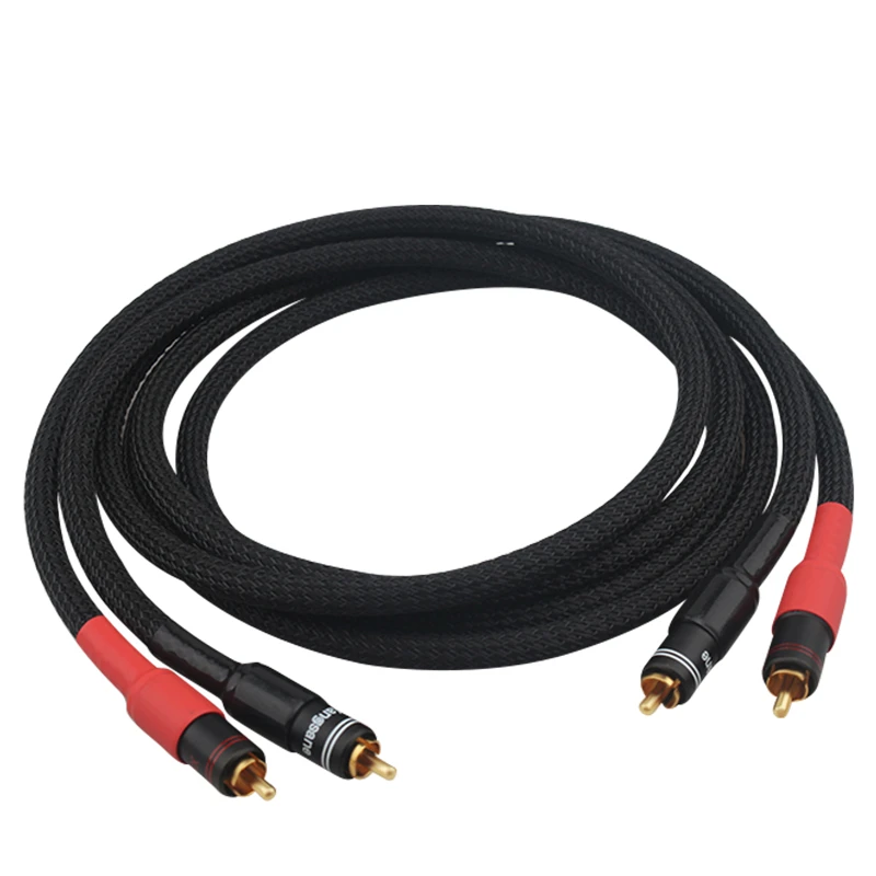 

Black 4N Oxygen Free Copper RCA Cable Speaker Amplifier HiFi Audio Line