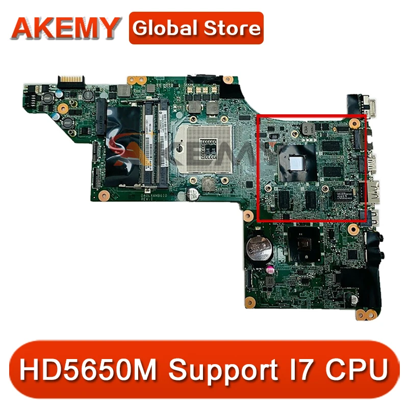 

Akemy DA0LX6MB6F2 615308-001 630981-001 для ноутбука HP Pavilion DV7 DV7T DV7-4000 Материнская плата ноутбука HM55 DDR3 HD5650M Поддержка I7 Процессор