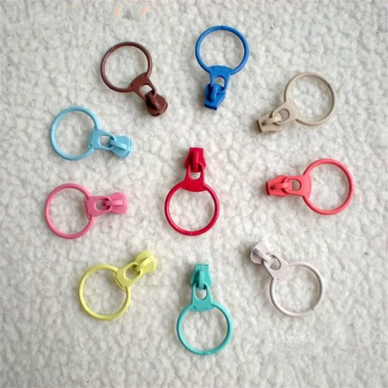 10 шт. полимерные застежки молнии тянуть кольцо карамельного цвета молния слайдер