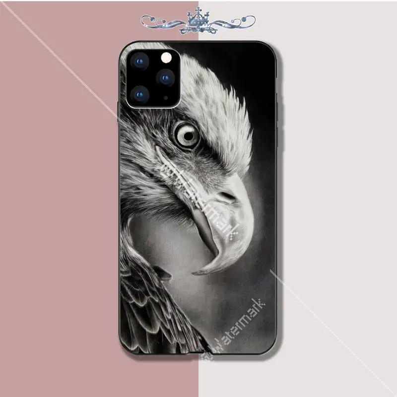 Yinuoda Eagle Bird black soft phone case cover for iphone se 2020 6 6s 7 8 plus x xs max xr 11 12 pro funda | Мобильные телефоны и