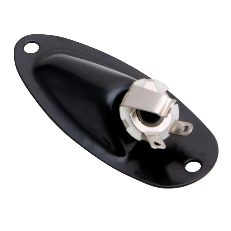 

Y1UC Black Boat Input Output Jack Plate Socket With Screws for fender Strat Guitar