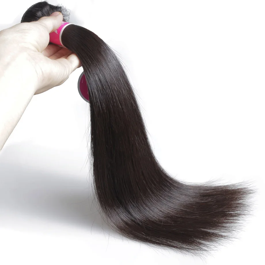 Maxglam 3 человеческие волосы пучки с шелковой основой закрытие бразильские прямые