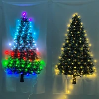 10m 100leds fairy string lights with christmas tree fabric tapestry wall hanging for bedroom xmas christmas new year decoration