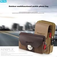 waterproof outdoor sport canvas man mobile phone bag pouch for iphone 13 pro maxxiaomi mi 11 redmi note10samsung pocket purse