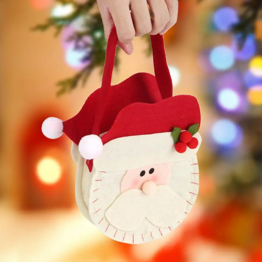 Подарочная конфетная сумка в виде милого Санты Рождественская для детского