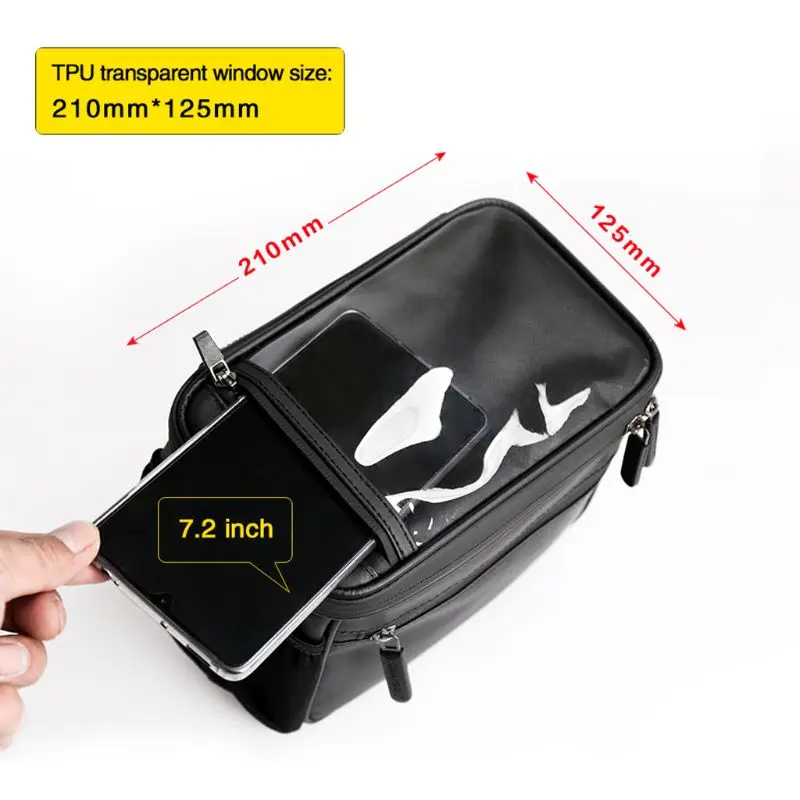 

Rhinowalk Bicycle Front Touch Screen 7 Inch Bag Waterproof 4.5L Camera Bag Handlebar Phone Bag Waterproof Camera Handbag
