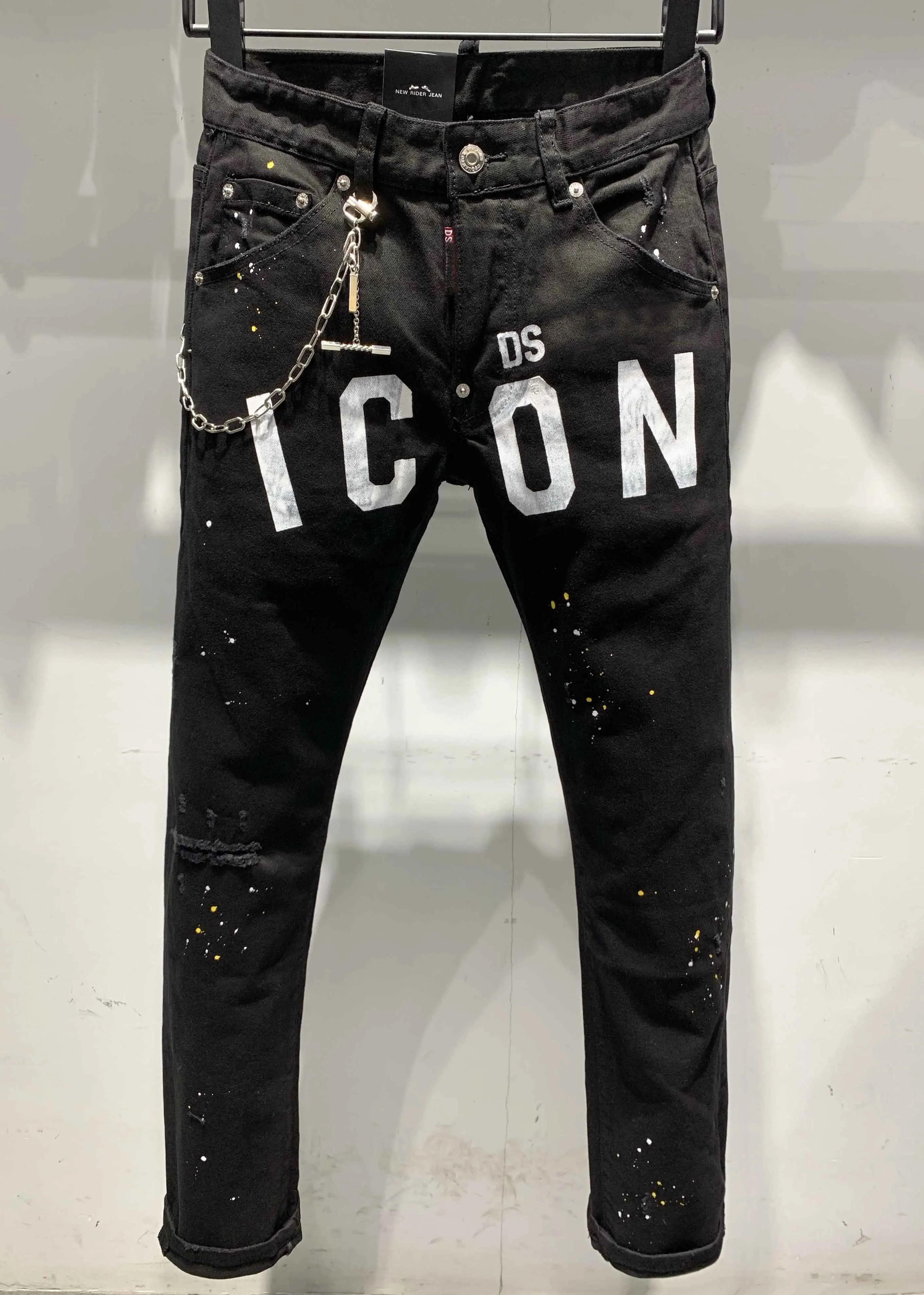 DSENQI Новые мужские рваные джинсы для мужчин скинни DSQ брюки Верхняя одежда