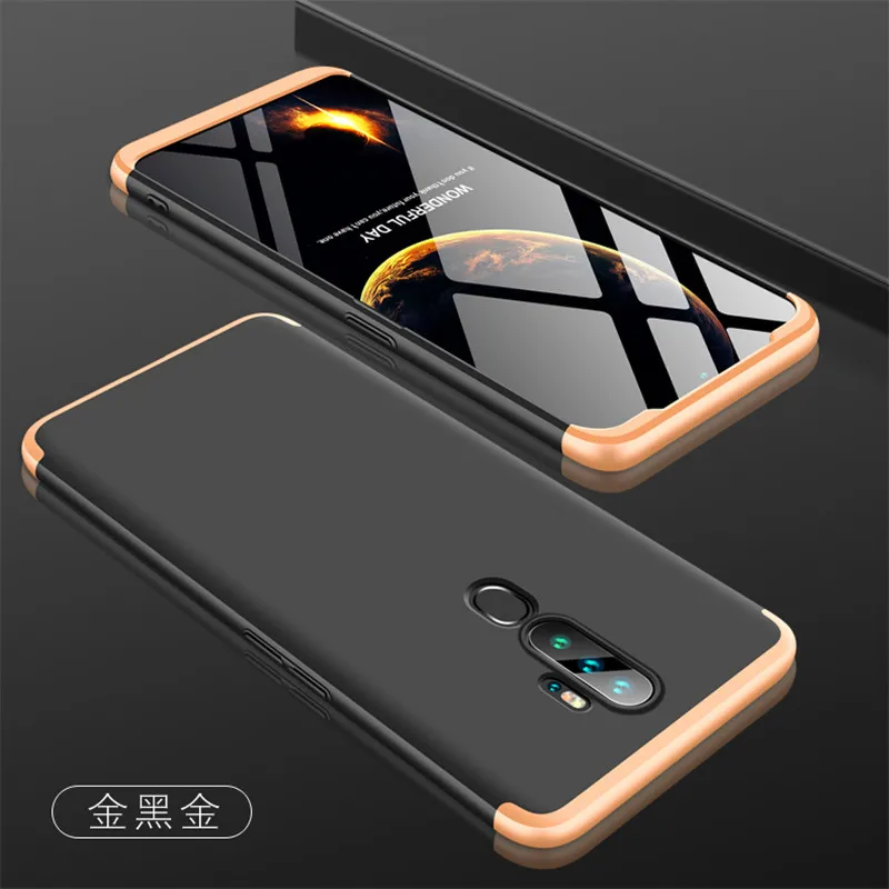 Oppo A5 A11X чехол A52020 360 градусов полное покрытие защищенное матовое твердое покрытие для Oppo A9 цветное покрытие со стеклянной пленкой