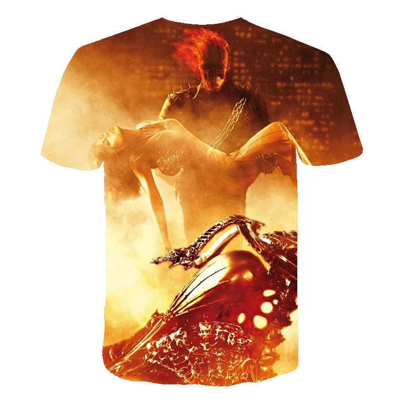 

2021 new horror men's T-shirt summer fashion tops 3D skull demon theme T-shirt men's O-shirt shirt plus size streetwear Fashion