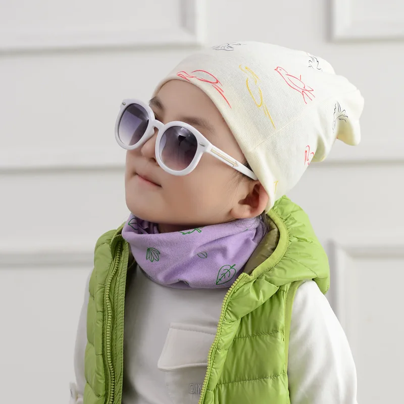 Шапка для малышей Вязаная хлопковая шапка мальчиков и девочек Шарф Детские шапки