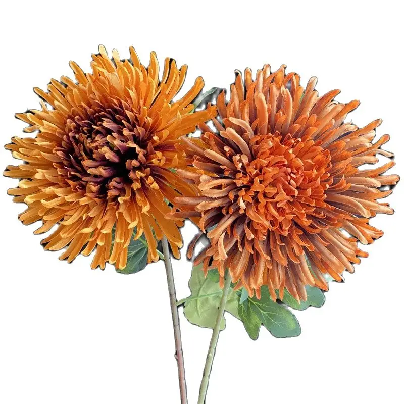 7Pcs Fake Single Stem Melampodium 27.95" Length Simulation Oversize Emperor Chrysanthemum for Wedding Home Artificial Flowers | Дом и сад