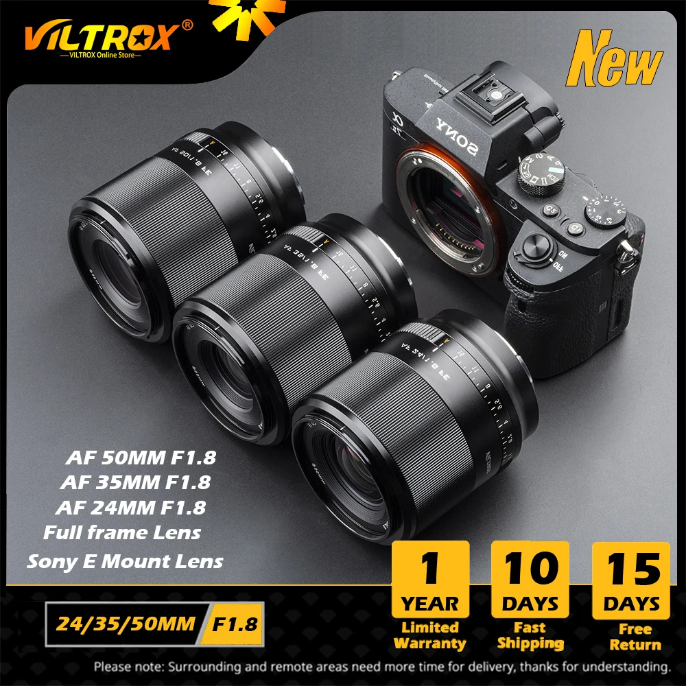 VILTROX 85มม.50มม.35มม.24มม.F1.8 II STM E Full กรอบ Auto โฟกัสเลนส์สำหรับ sony E Mount Sony เลนส์ A6000 A6400กล้องเลนส์