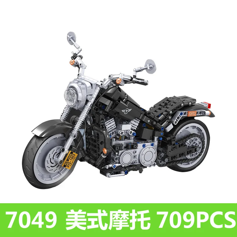 

Winner 709PCS 7049 Assembled Modular Building Blocks Bricks 1:6 American Motorcycle Model Toys For Children's Birthday Gifts
