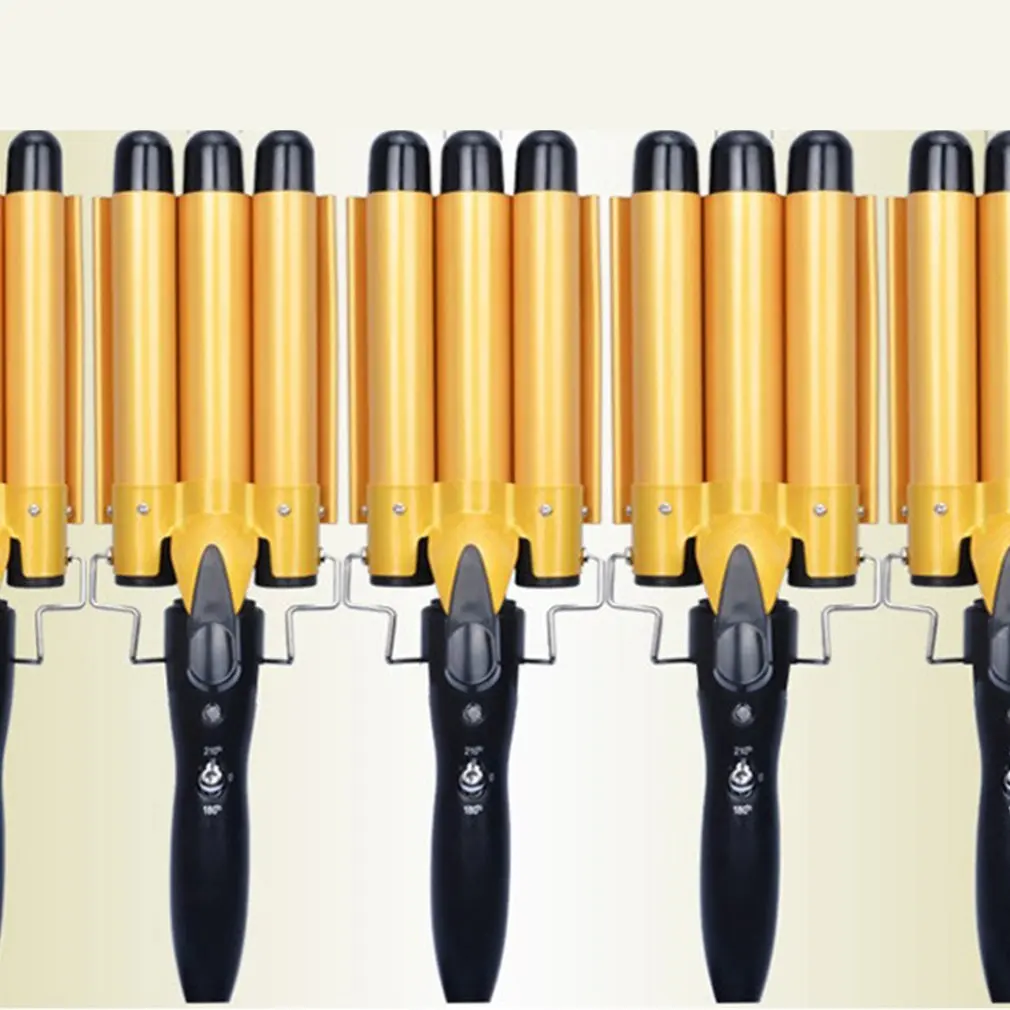 

Professional Hair Curling Iron Ceramic Triple Barrel Hair Curler Irons Hair Wave Waver Styling Tools Hair Styler Wand Yellow
