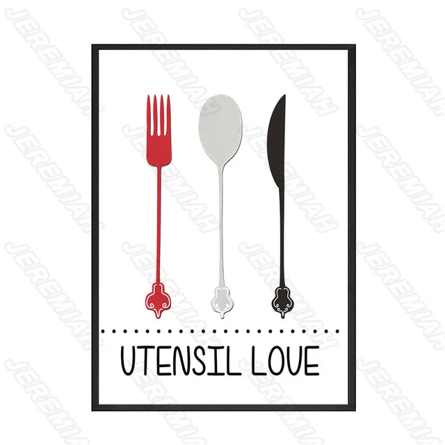 

Tableware Food Monogram Poster Nordic Style Wall Art Canvas Print Painting Modern Living Room Decoration