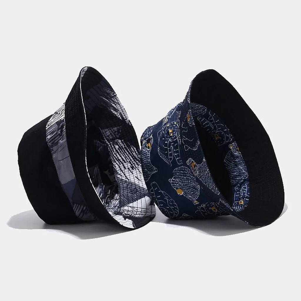 Черно-белые кепки с принтом рыбий человек модные женские складные Панамы