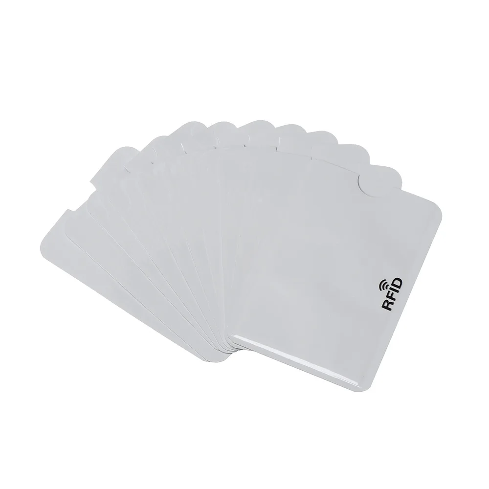 White 10 шт. RFID с протекторами для банковских карт Противоугонная блокирующая карта держатель кожаный чехол чехлы Защитный чехол для банковских карт - Цвет: White