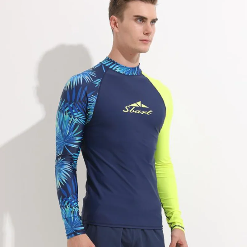 Высокое качество гидрокостюм Для мужчин нейлон Плавание рубашки Рашгард Защита