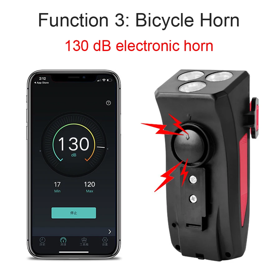 NEWBOLER Многофункциональный 4 в 1 велосипедный светильник USB аккумуляторная
