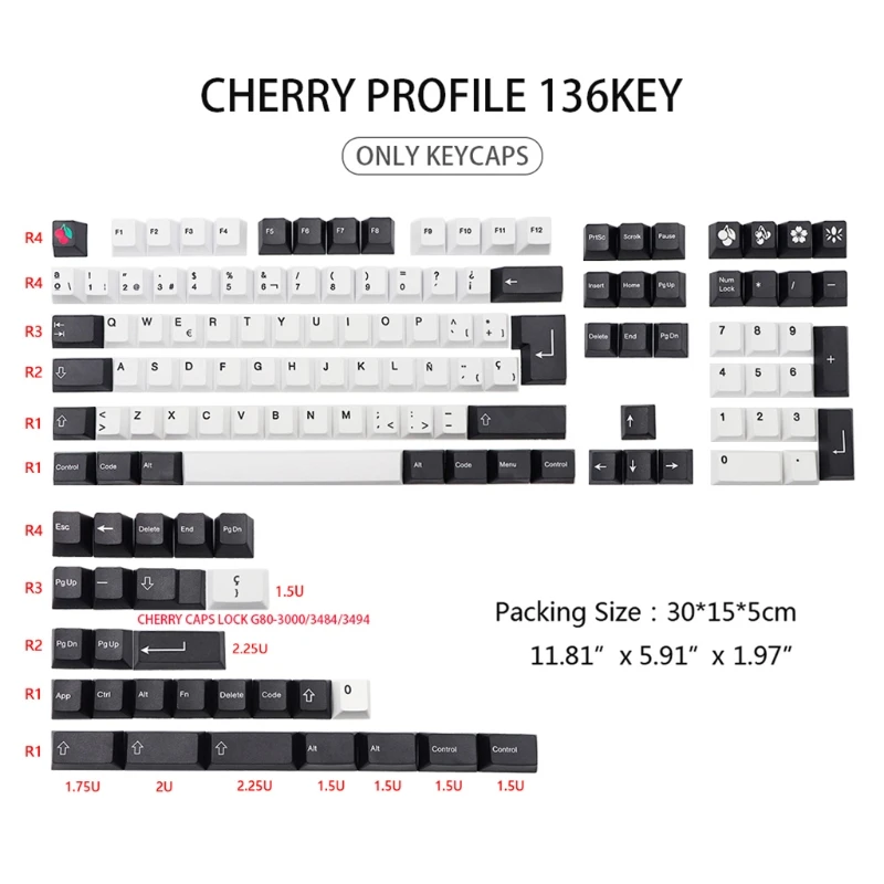 

Клавиатура R58A с 137 клавишами Cherry Profile PBT, сублимационная клавиатура с клавишами 1.75U 2U Shift 6.5U, пропускная панель для MX Switch, механическая клавиат...