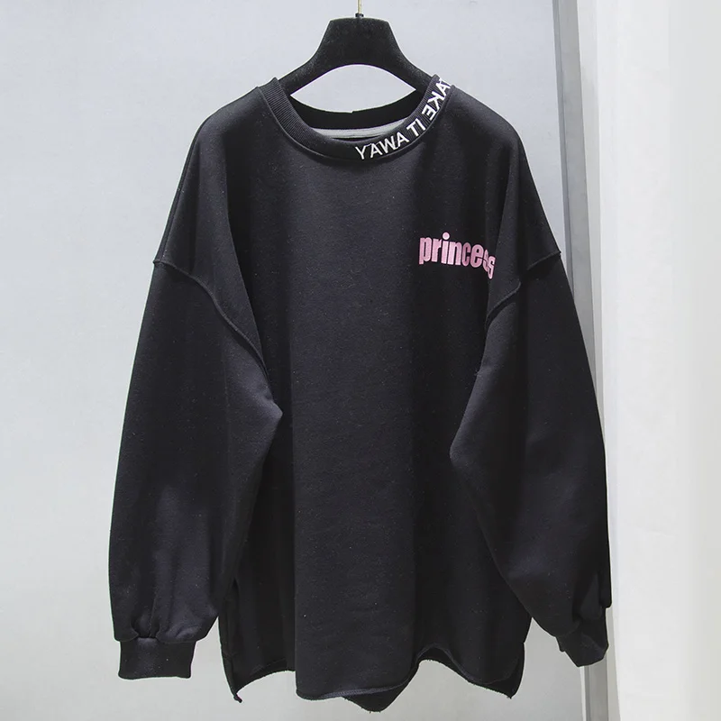 

2021 Spring Women's Clothing New Plust T-shirt Women's Loose Korean Style Printed Long-Sleeved Pullover Sweatshirt Women's Top