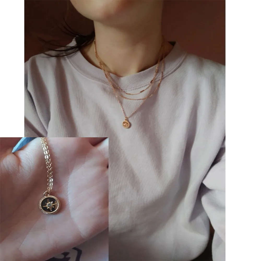 Модные ювелирные изделия позолоченные круглые подвески в виде диска