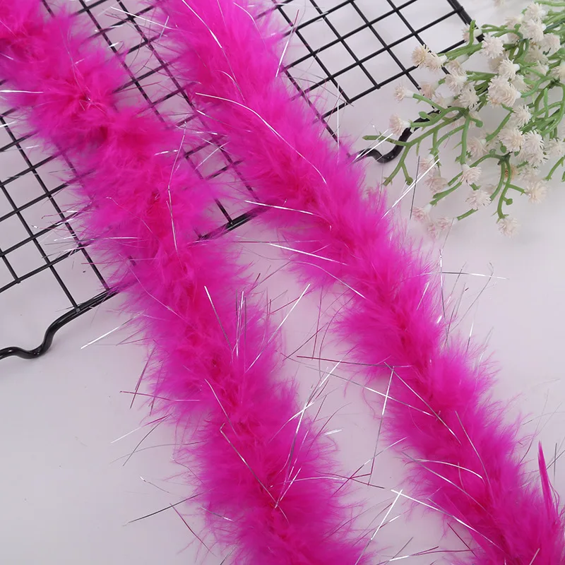 2 ярда куриных перьев боа шарфы пушистые разноцветные турецкие Plume полоски для