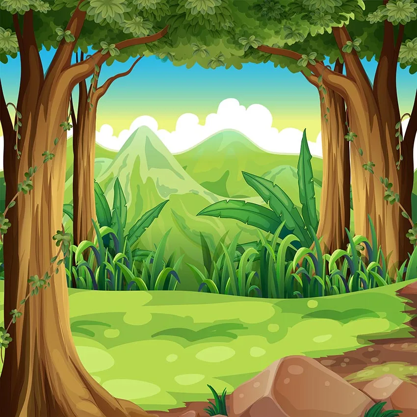 

Backgrounds cartoon forest children photo vinyl kids birthday photographer backdrops for photo studio props fotografia lv-753