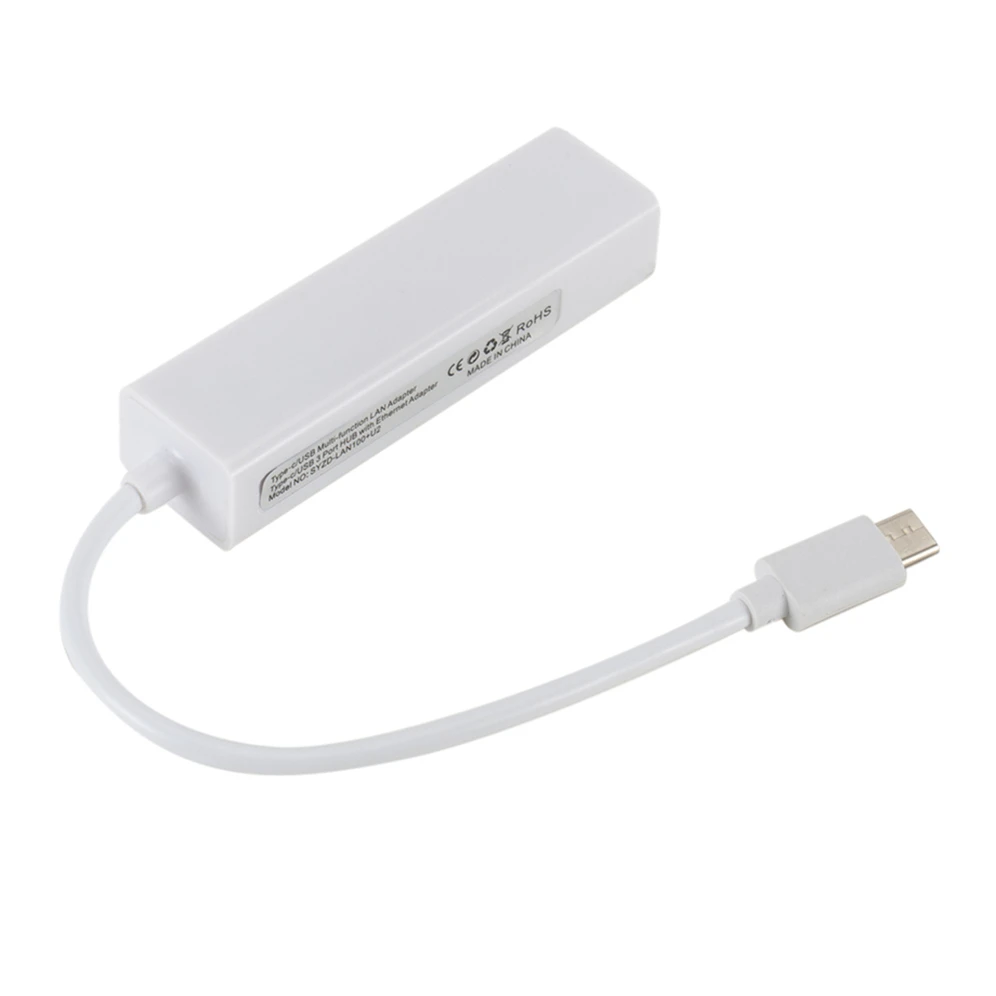 

Grwibeou USB C To Ethernet LAN RJ45 Cable Adapter 3 Ports USB2.0 HUB Network Card High Speed Data Transfer Adapter For Macbook