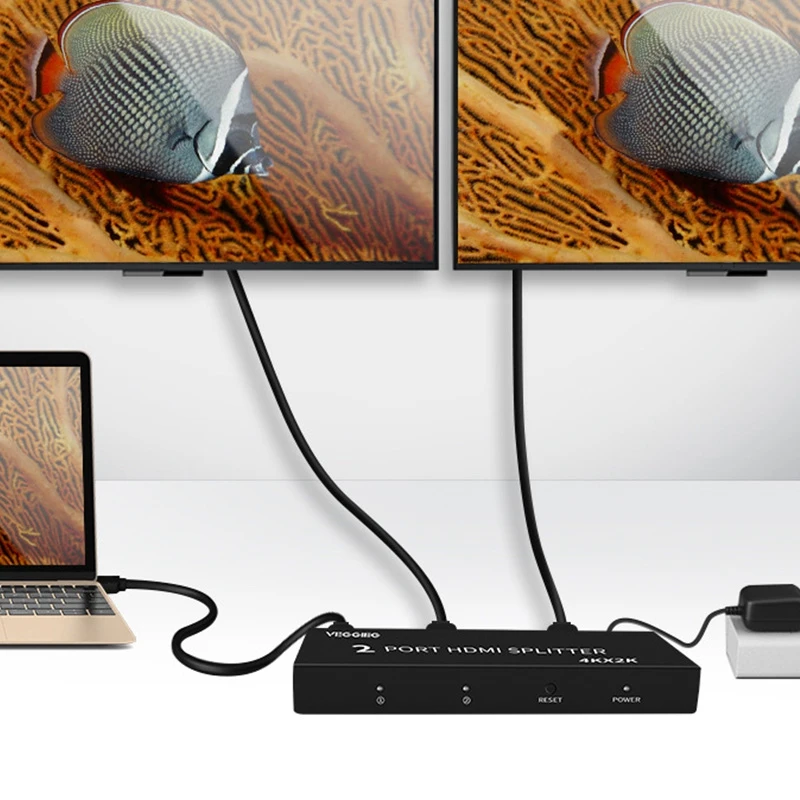 Разветвитель VEGGIEG 1 в 2 выхода HDMI 4K x 2K HDCP мини видео разветвитель для ТВ IP PS4
