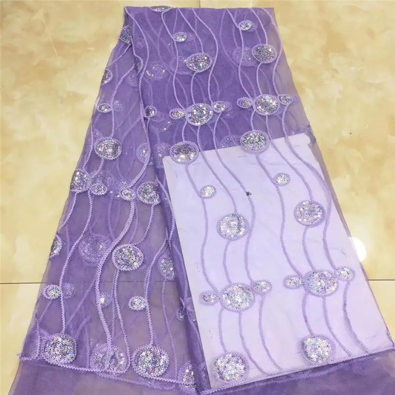 

Sequins Lace Fabric High Quality African French Tulle Lace Fabric Embroidery For Sequins Lace Nigerian Party Dress 5yards/lot