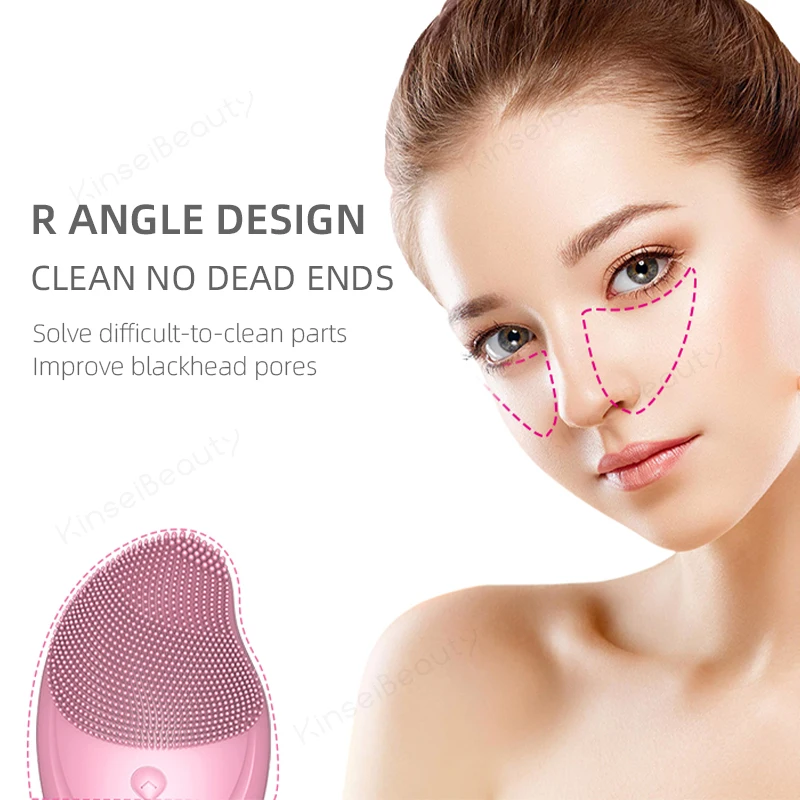 

Heated Facial Cleansing Brush Electric Washing Brush Silicone Sonic Heating Facial Brush Pore Cleanser Massage