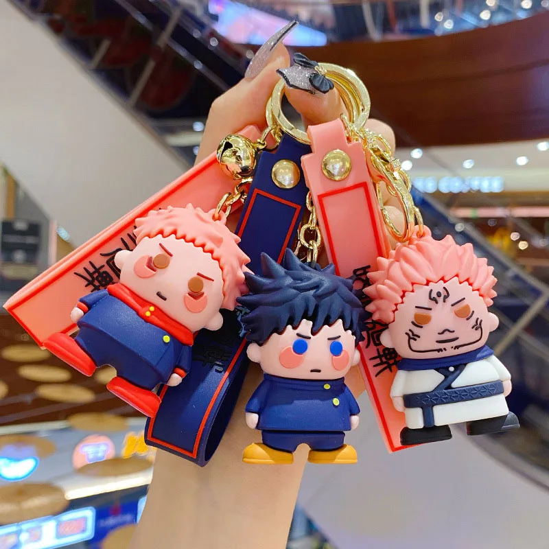 

1 Pcs Cute Anime Jujutsu Kaisen Cosplay PVC Keychains Gojo Itadori Fushiguro Kugisaki Sukuna Doll Bag Pendant Keyring Gift Toys