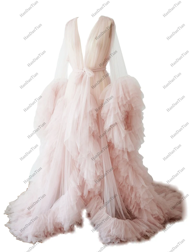 2021 г. женский халат длинный прозрачный пушистый Фотофон|Комплекты халатов и