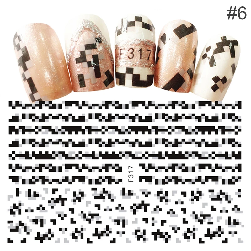 Pattern 6 Наклейки для ногтей наклейки на тему Хэллоуина цветок листья 3D-Наклейки для ногтей переводные наклейки для ногтей наклейки s самодельные Украшения для ногтей профессиональные - Цвет: Pattern 6