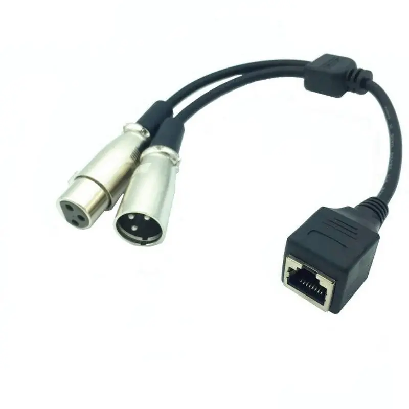 

Great-Q 2 XLR 3 Pin Female To RJ45 Female Network Adapter Connector Cable