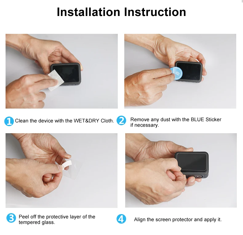 Tempered Glass Screen Protector for GoPro Hero 8 Black Lens Protection Protective Film for Gopro8 Go pro 8 Camera Accessories