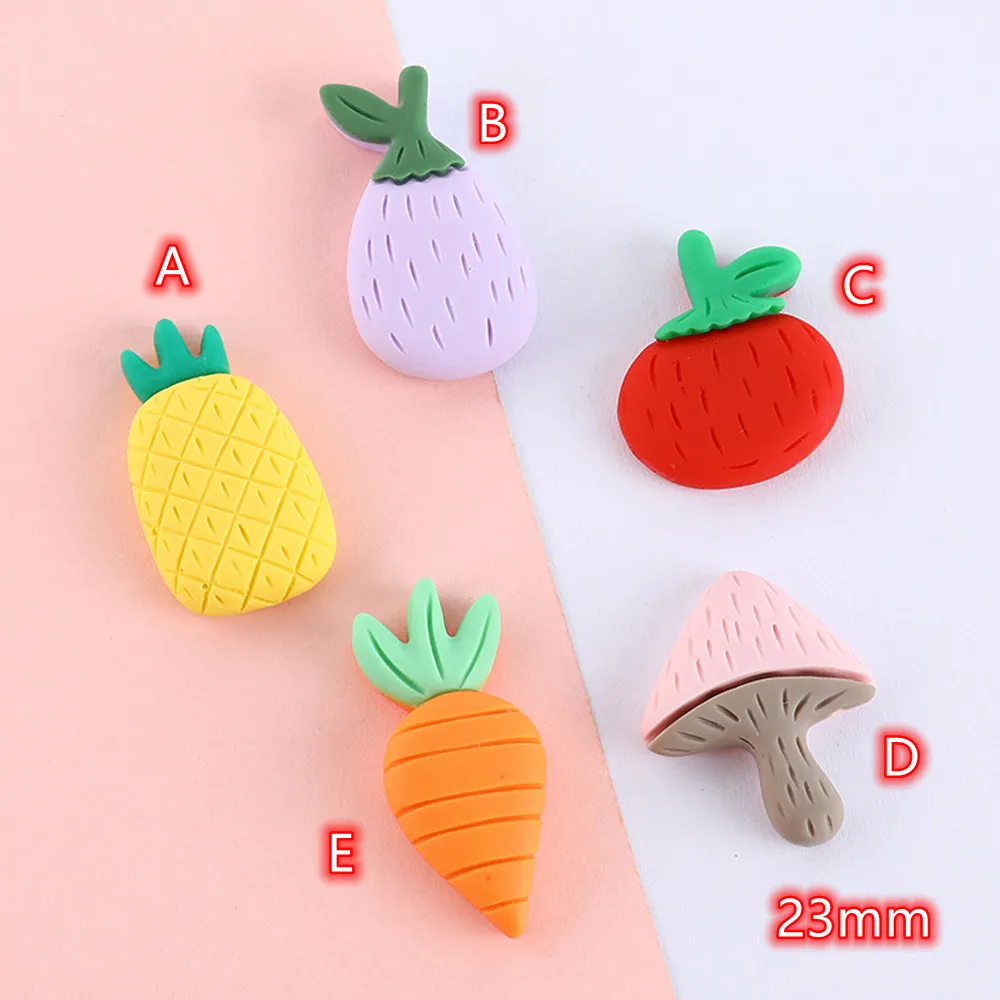 

Cute Vegetable Cabochons 20pcs Colorful Fake Foods Eggplant Tomato Carrot Musroom Resin Cabochon Flatback for Scrapbooking