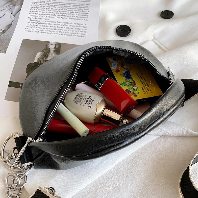 

Fashion Leather Chest Bags Saddle Crossbody Bags High Quality Chains Waist Bag Purse and Handbag Luxury Designer Sac A Main New