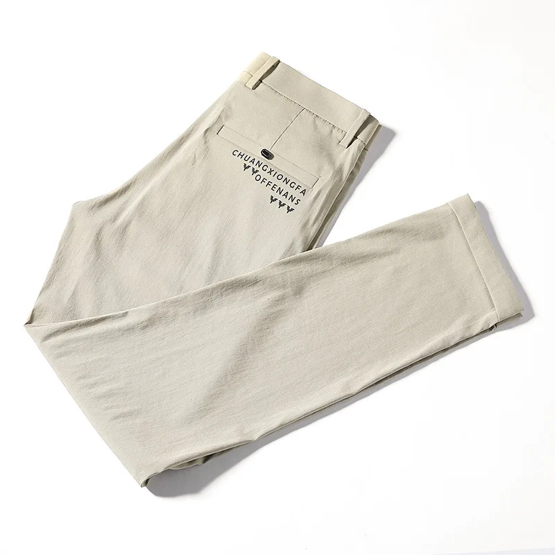 

2021 summer new casual pants men's Korean fashion trousers slim build straight tube spring and summer long pants men's pants