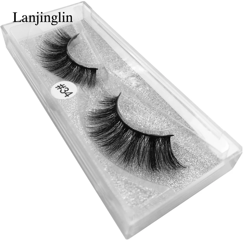LANJINGLIN 200 пар искусственных длинных ресниц 3d норковые ресницы ручной