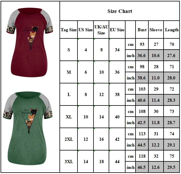 

2021 Women's T Shirt Cat Printed Striped Leopard Patchwork Crew Neck Short Sleeve T-Shirt Summer Tops Tees Casual T Shirt Female