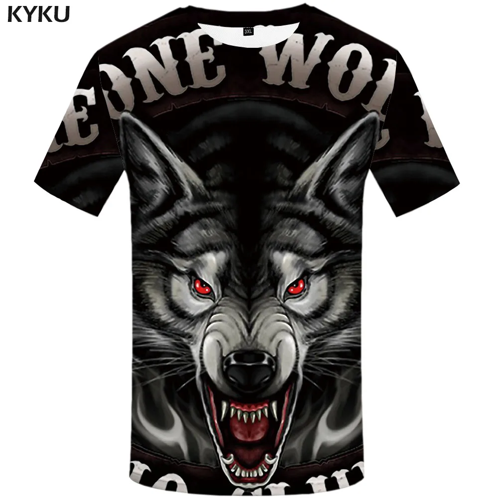 3d Футболка Волк мужская животное аниме одежда военные футболки повседневная
