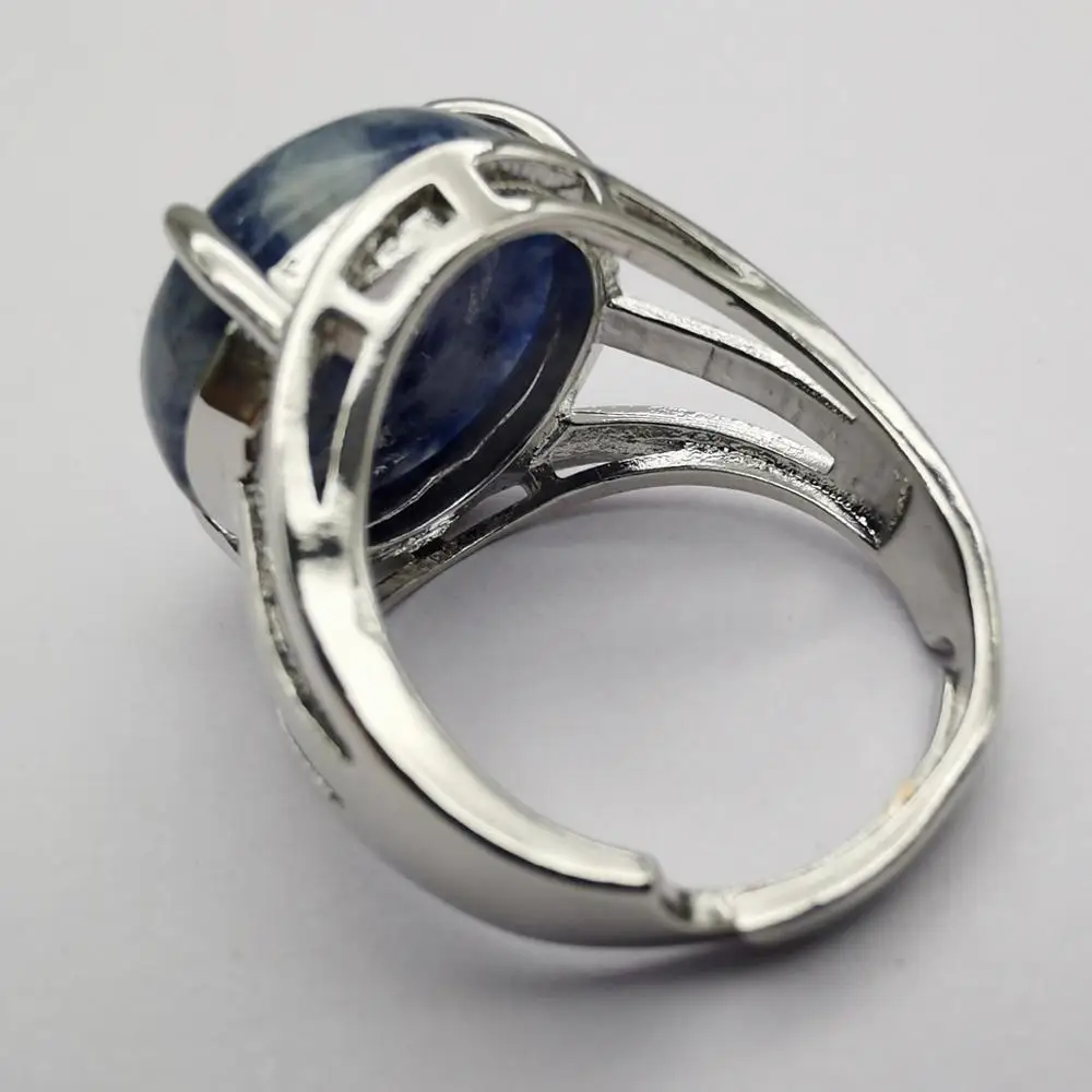 Бразильский содалитовый камень Круглый бисер драгоценный кольцо на палец