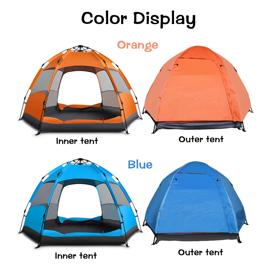 Палатка походная автоматическая непромокаемая на 3-8 человек Всесезонная для