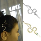 Заколки для волос в виде змеи для женщин, простые металлические шпильки в стиле панк, игровые зажимы для волос, аксессуары для волос
